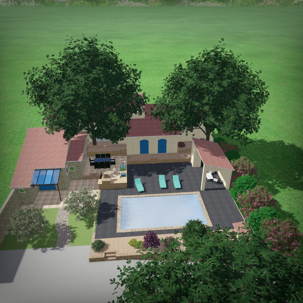 vue d'ensemble d'un pool house possible